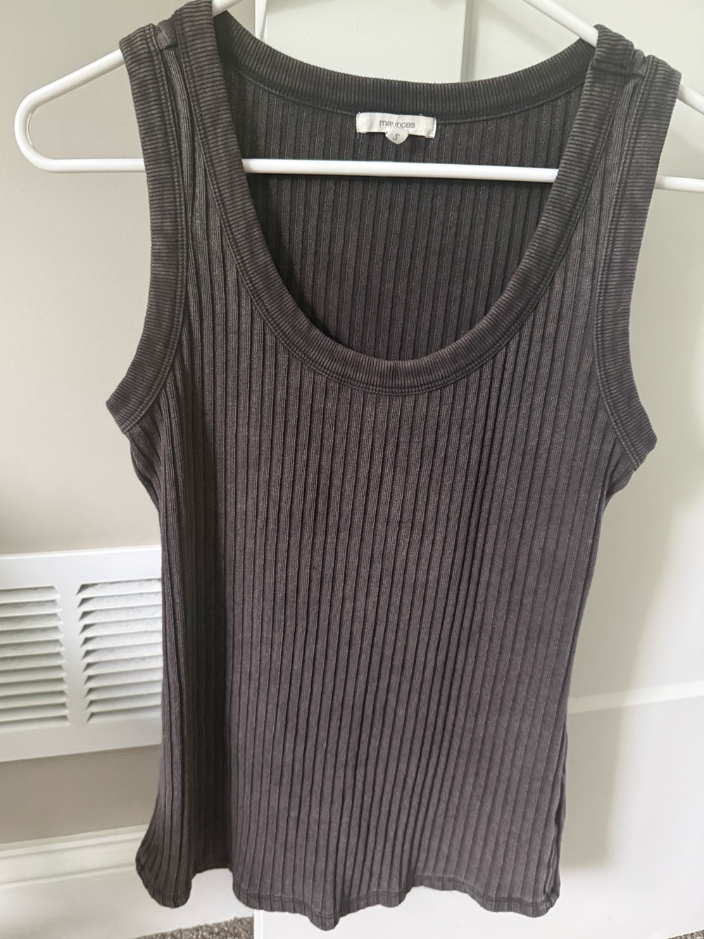 Maurices Ribbed Stonewash Tank in Charcoal Gray size Small